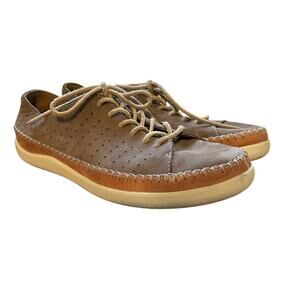 Clarks Veho Edge Men's Size 8.5 Lightweight Brown Tan Nubuck Perforated Sneakers